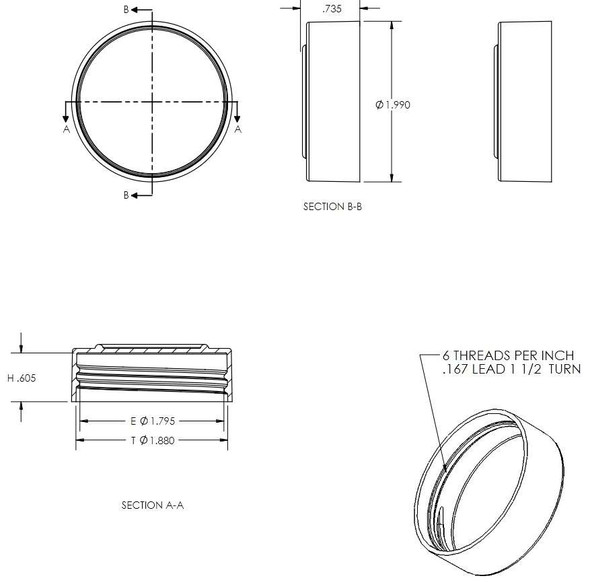 Black Ring Style Plastic Spice Cap with Natural Shaker Fitment