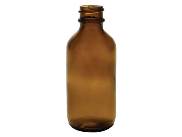 2 oz Amber Boston Round Glass Bottle with Dropper - 20mm 20-400