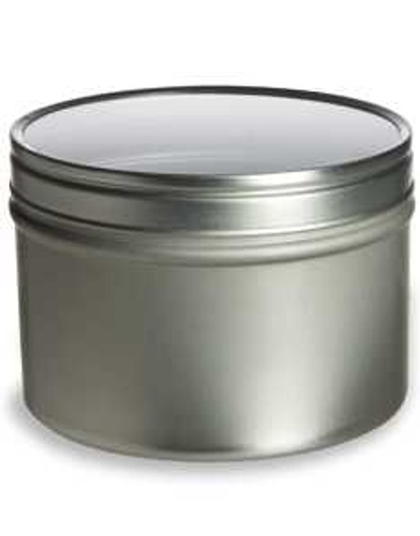 8 oz Round Tin Container with Clear Top Slip on Lid | Tin Containers