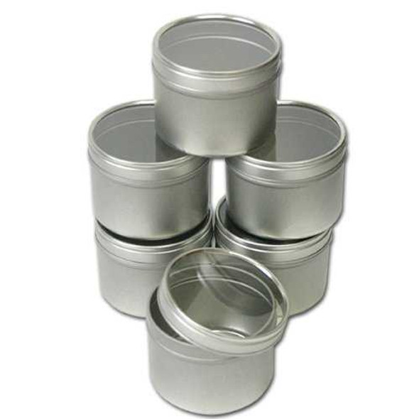 16 oz Round Tin Container with Clear Top Slip on Lid | Tin Containers