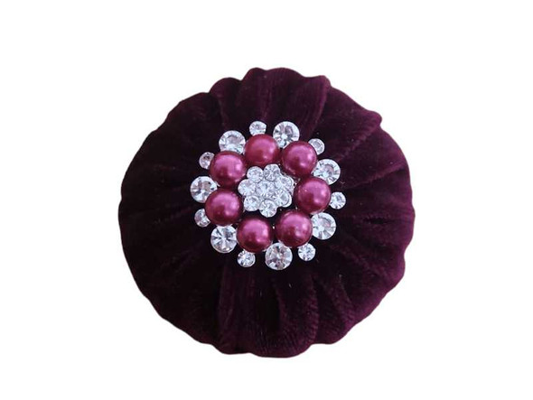 2" Burgundy Velvet Emery Pincushions - Keep Your Needles Clean & Sharp | Crafts Supplies, Sewing Notions