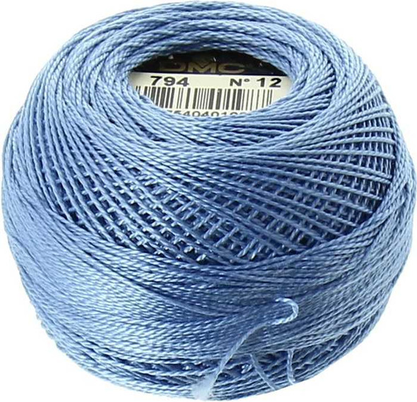 DMC Perle Cotton Thread Ball | Size 12 | 794 Light Cornflower Blue | Size 12