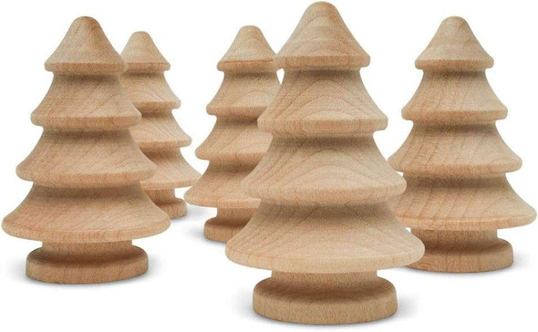 Mini Wooden Christmas Tree - 2-3/4" x 1-3/4" - DIY Holiday Craft Trees