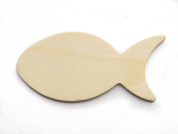 5 pcs 3.5" Wood Fish Cutout Shape