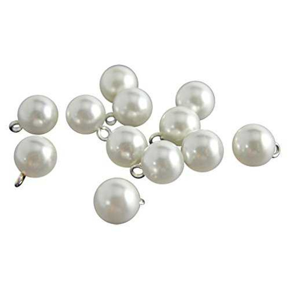 White Pearl Buttons - Full Ball - 1/2" (12mm - 20 L) - 1 Dozen