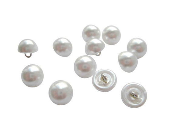 White Pearl Buttons - Half Ball - 3/8 in | Pearl Buttons