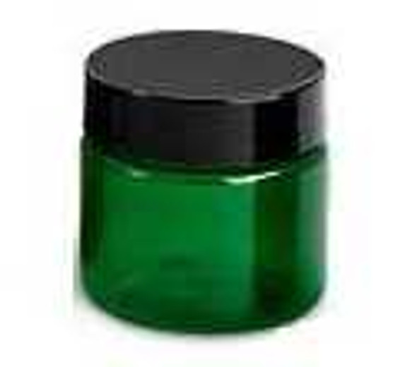 1 oz Green plastic jar with black lid | Plastic Jars