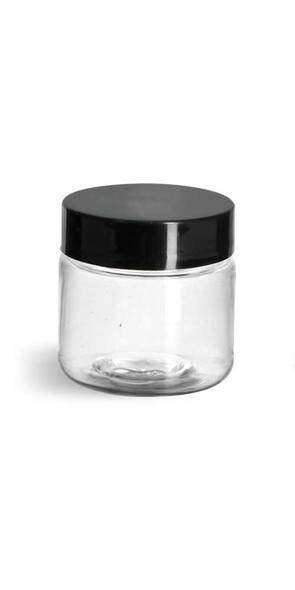 1 oz Clear Single Wall Plastic Jar with Your Choice of Lid