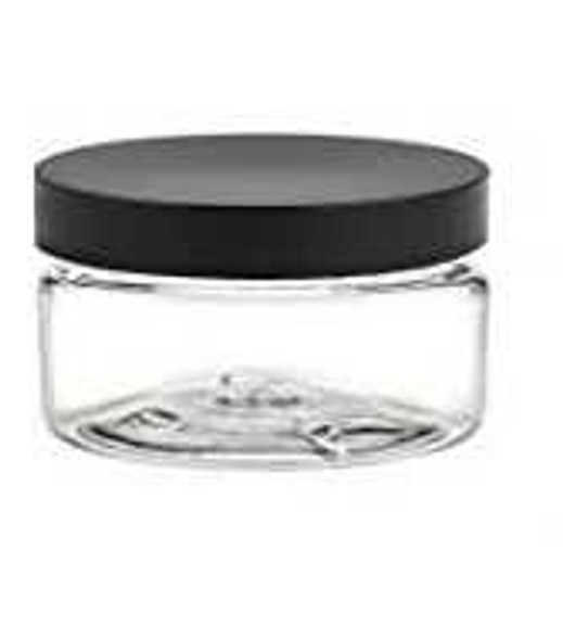 8 oz Low Profile Clear Single Wall Plastic Jar with Your Choice of Lid
