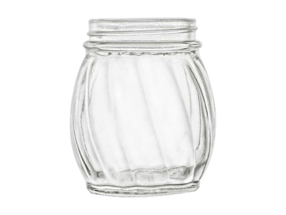 Twisted Glass Jar with Gold Lid | Round Jars