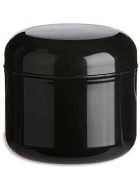 1 oz Black Double Wall Plastic Jar with Black Dome Lid | Plastic Jars