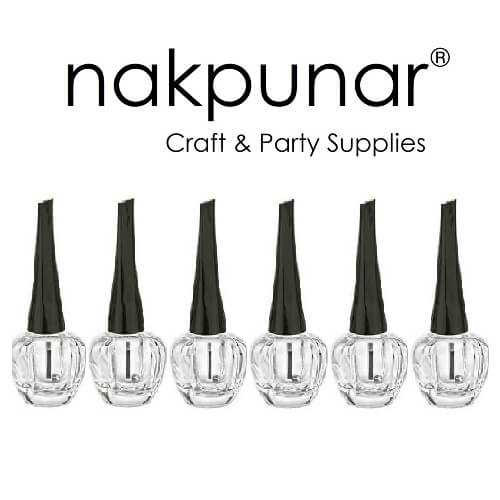 Set of 6- 13 ml Pumpkin Nail Polish Bottle with Brush, Agitator and Black Cap | Nail Polish Bottles