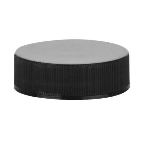 43/400 Black Ribbed Edge Cap | CT Thread Lids- Plastic