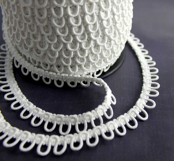 12" White Adjacent Elastic Bridal Loops