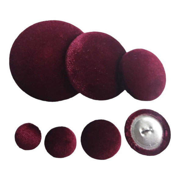 Burgundy Velvet Button