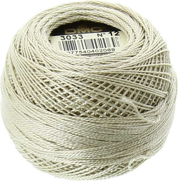DMC Perle Cotton Thread Ball | Size 12 | 3033 V Lt Mocha Brown | Size 12