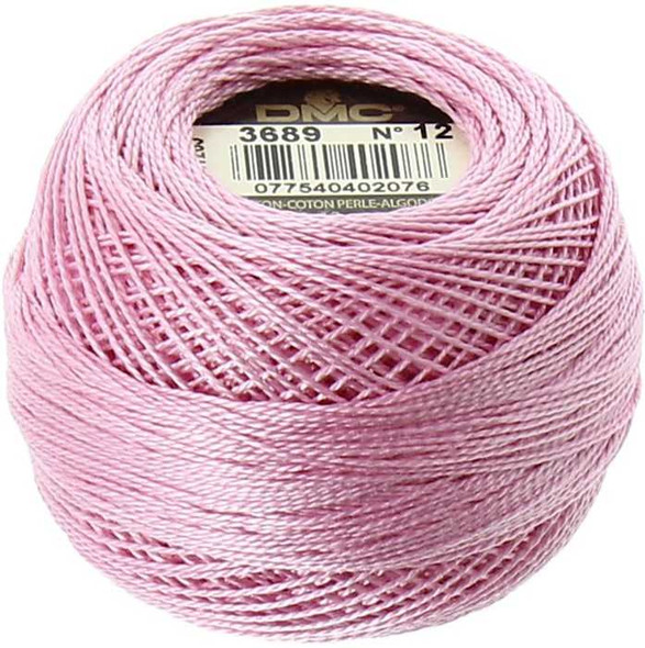 DMC Perle Cotton Thread Ball | Size 12 | 3689 Lt Mauve | Size 12