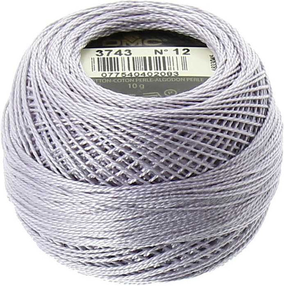 DMC Perle Cotton Thread Ball | Size 12 | 3743 V Lt Antique Violet | Size 12