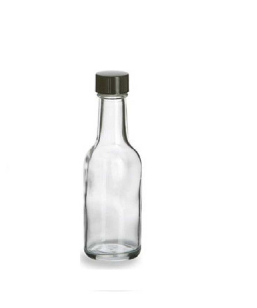 60 ml Round Liquor Glass bottle with Black Cap