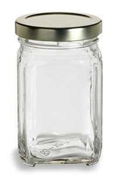 10 oz Victorian Square Glass Jar with Lid (292 ml)