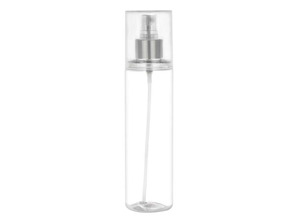 250 ml Clear PET Bottle with Silver Sprayer and Overcap | Plastic Bottles