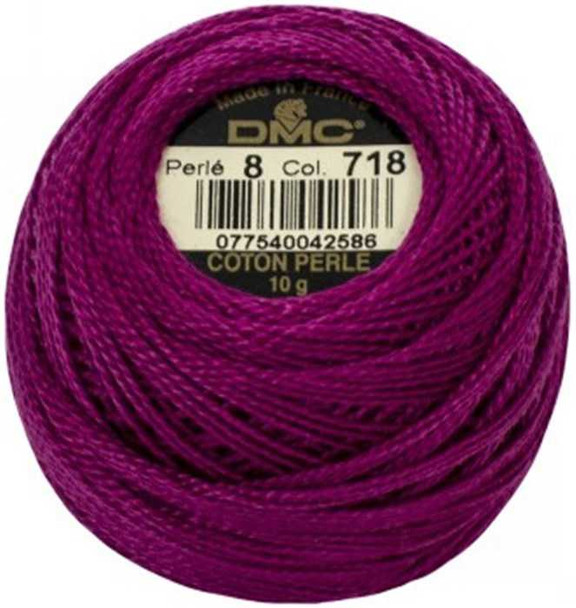 DMC Size 8 Perle Cotton Thread | 718 Plum | Size 8