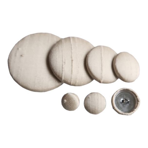 Ivory Matte Silk Dupioni Button | Silk Dupioni Buttons