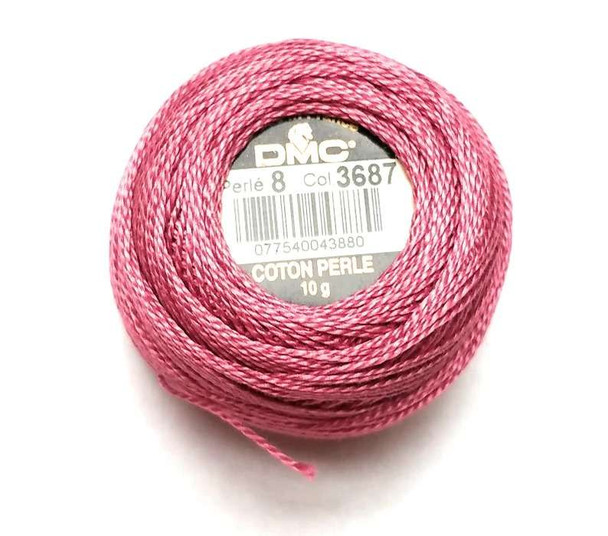 DMC Size 8 Perle Cotton Thread | 3687 Mauve | Size 8 DMC Size 8 Perle Cotton Thread | 3687 Mauve | Size 8
