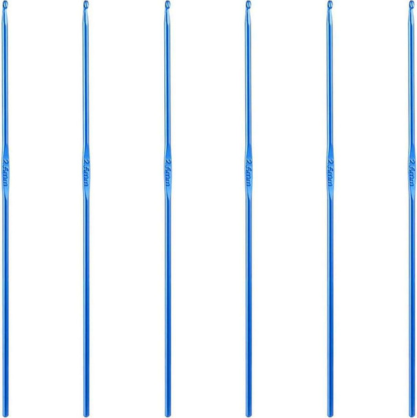 6 Pcs 2.5 mm Aluminum Crochet Hook Knitting Needles US Size C (Size 2) for DIY Yarn Craft, Nice Gift for Crocheting, Knitting (Royal Blue) 6 Pcs 2.5 mm Aluminum Crochet Hook Knitting Needles US Size C (Size 2) for DIY Yarn Craft, Nice Gift for Crocheting, Knitting (Royal Blue)