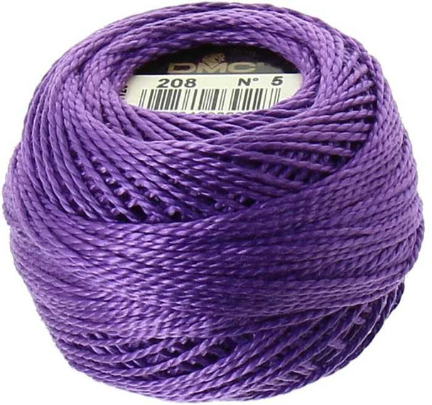 DMC Size 5 Perle Cotton Thread | 208 V Dark Lavender | Size 5