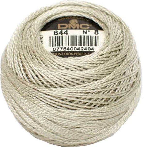 DMC Perle Cotton Thread Ball | Size 8 | 644 Medium Beige Gray