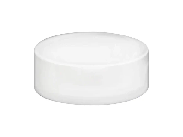 33-400 white plastic cap with F217 foam liner, smooth side polypropylene screw closure for 33-400 CT bottles and jars