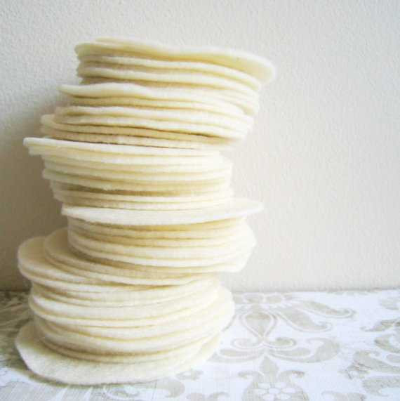 Ivory Felt Circles | Fabric, Fabric Circles