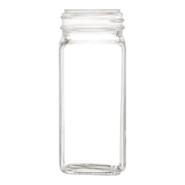 4 oz Glass French Square Spice Jar with Shaker and Your choice of Lid | Jars