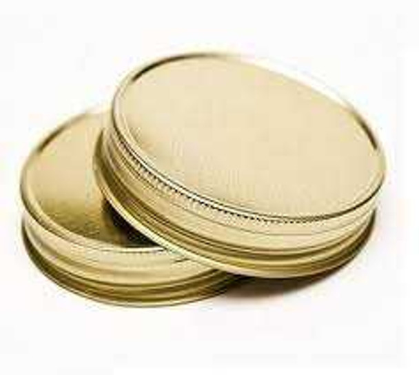 70/450 Gold Mason Jar Lid with Plastisol Liner - Regular Mouth