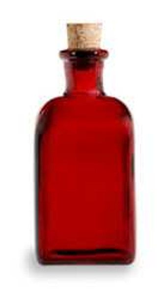 8 oz Red Recycled Boston Glass Bottle with Cork Stopper | Bottles