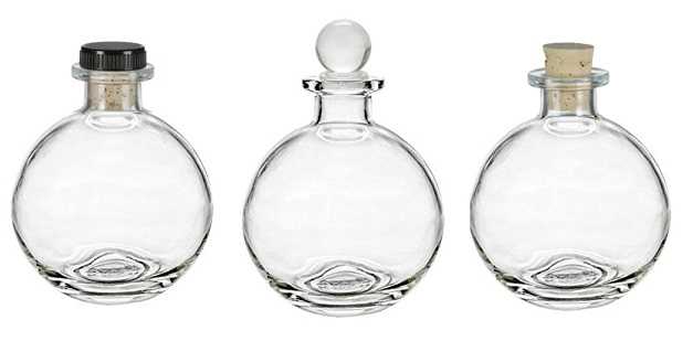 12 Pcs Spherical Glass Bottles with Cork 8.5 oz Round Potion Bottles Clear  Ha