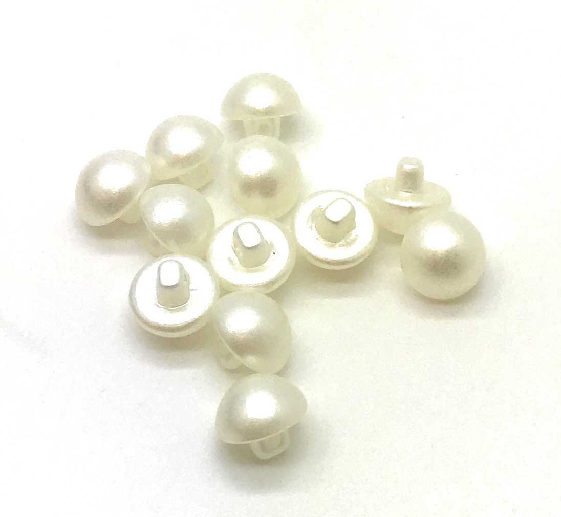 White Pearl Buttons - Half Ball - 1/2 in