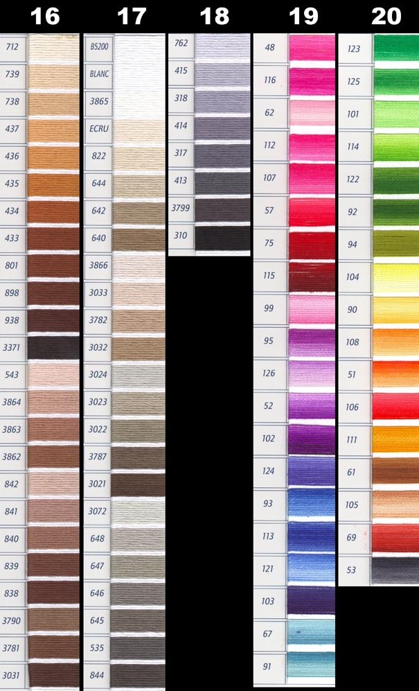 Dmc Floss Color Chart By Number