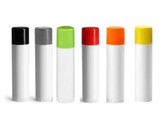 100 pcs 0.15 oz White Lip Balm Tubes with choice Color Caps - FREE US Shipping | Bottles