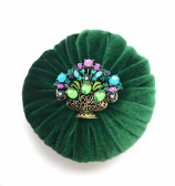 4" Hunter Green Emery Pincushion | Emery Pincushions, Pincushion Fillings