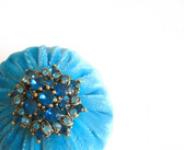 2" Aqua Blue Emery Pincushion | Emery Pincushions, Pincushion Fillings