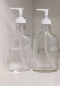 200 ml PET Clear Plastic Flask Bottle with White Lotion Pump | Plastic Bottles