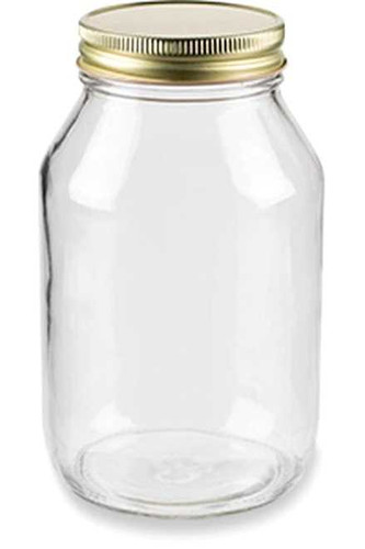 Mason Craft & More Glass Jar with Handle and Lid - Clear, 32 oz