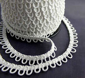 50 Meters White Adjacent Elastic Button Loops on Bolt - Made in Europe | Button Loops