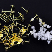 25 pairs 6 mm 18K Gold Plated Earring Posts with Silicon Earring Nuts | Beading & Jewelry Making