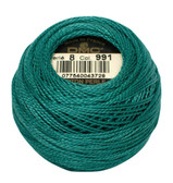 DMC Size 8 Perle Cotton Thread | 991 DK Aquamarine | Size 8