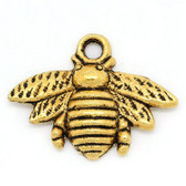 25 pcs Gold Honey Bee Charms 16x21mm | Ribbon and Ties