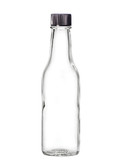5 oz Woozy Round Glass Bottle with Black Cap