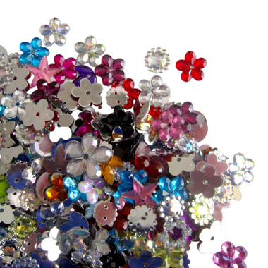 200 pcs Mix Flatback Sew-on Acrylic Rhinestones